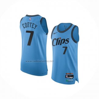 Camiseta Los Angeles Clippers Amir Coffey #7 Ciudad 2024-25 Azul